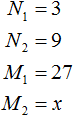 значения переменных m и n к первой задаче на пропорции