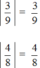 Модули чисел три девятых и четырех восьмых