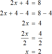 2x plus 4 ravno 8 method 3