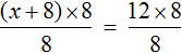 x+8 на 8 равно 12 на 8 решить уравнение шаг 2