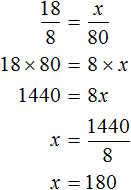 18 на 8 равно x на 80 решение