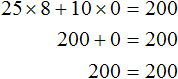 pri x ravno 8 y ravno 0 25x plus 10y ravno 200