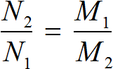 пропорция n2 na n1 равно m1 na m2